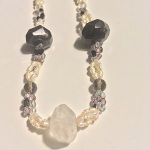 Vintage Garnet, crystal, and fresh water pearls